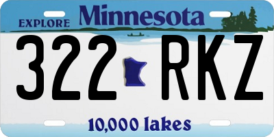 MN license plate 322RKZ