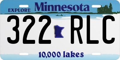 MN license plate 322RLC
