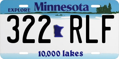 MN license plate 322RLF
