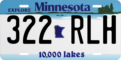 MN license plate 322RLH
