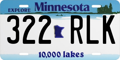 MN license plate 322RLK