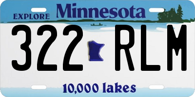 MN license plate 322RLM