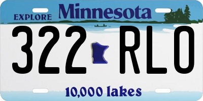 MN license plate 322RLO