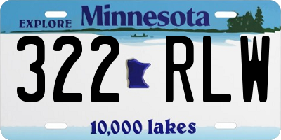 MN license plate 322RLW