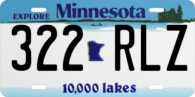 MN license plate 322RLZ