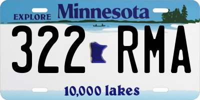 MN license plate 322RMA