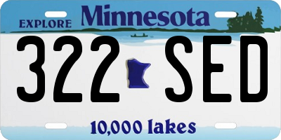 MN license plate 322SED