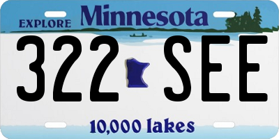 MN license plate 322SEE