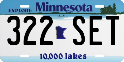 MN license plate 322SET