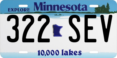 MN license plate 322SEV