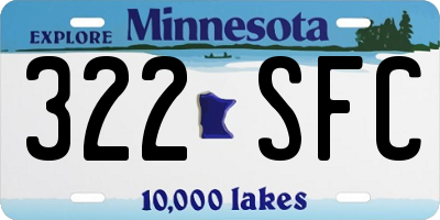 MN license plate 322SFC
