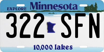 MN license plate 322SFN