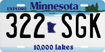 MN license plate 322SGK
