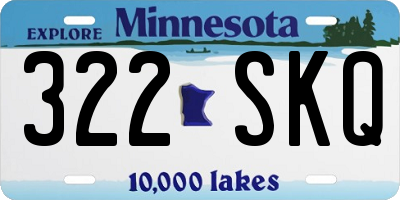 MN license plate 322SKQ