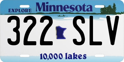 MN license plate 322SLV