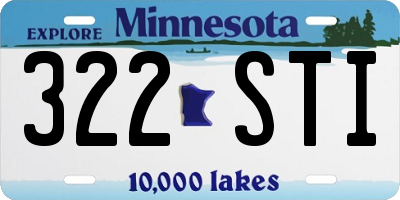 MN license plate 322STI