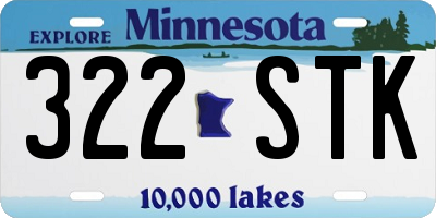 MN license plate 322STK