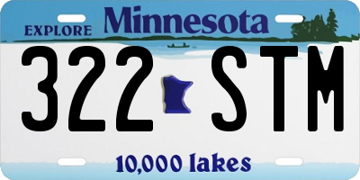 MN license plate 322STM