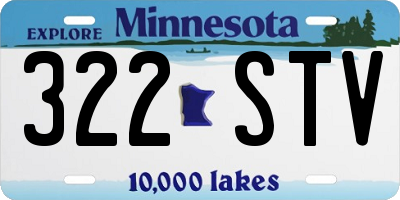 MN license plate 322STV