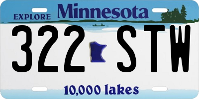 MN license plate 322STW