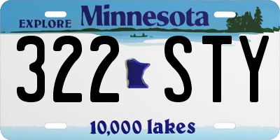 MN license plate 322STY
