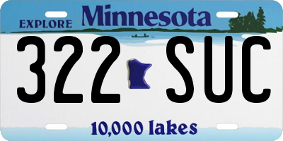 MN license plate 322SUC