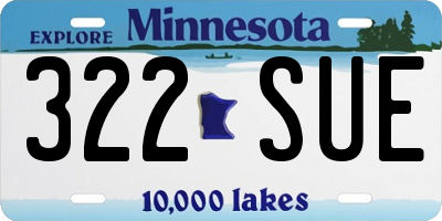 MN license plate 322SUE