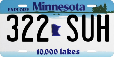 MN license plate 322SUH