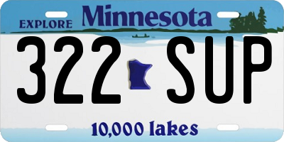 MN license plate 322SUP