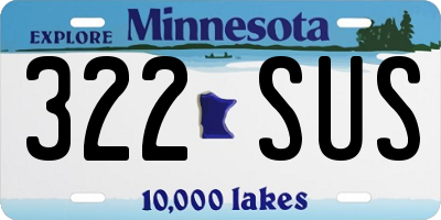 MN license plate 322SUS