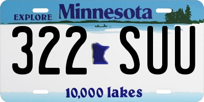 MN license plate 322SUU