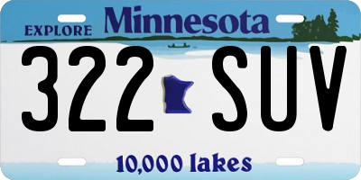 MN license plate 322SUV