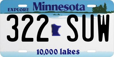 MN license plate 322SUW
