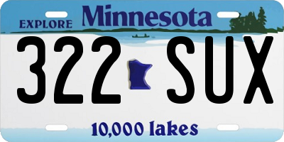 MN license plate 322SUX