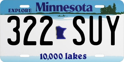 MN license plate 322SUY