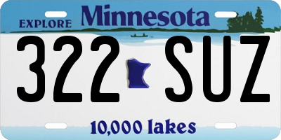 MN license plate 322SUZ