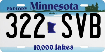 MN license plate 322SVB