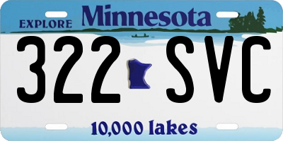 MN license plate 322SVC