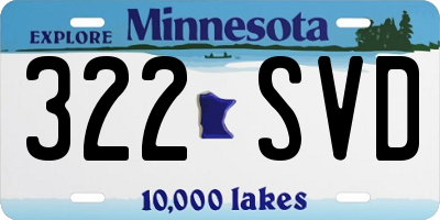 MN license plate 322SVD