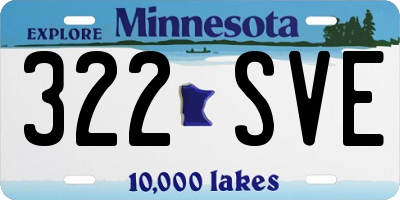 MN license plate 322SVE