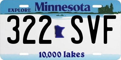 MN license plate 322SVF
