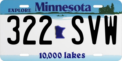 MN license plate 322SVW