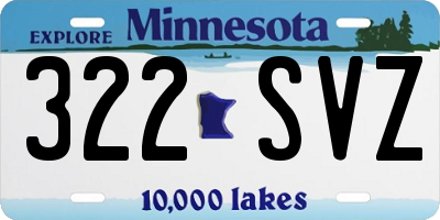 MN license plate 322SVZ