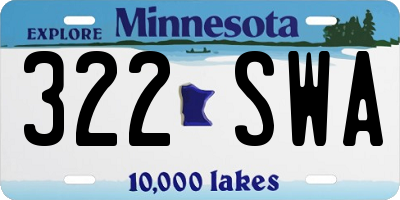 MN license plate 322SWA