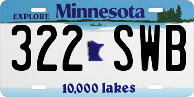 MN license plate 322SWB