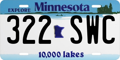 MN license plate 322SWC