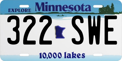 MN license plate 322SWE