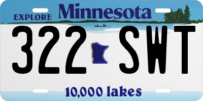 MN license plate 322SWT