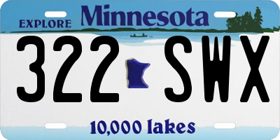 MN license plate 322SWX