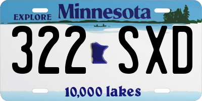 MN license plate 322SXD